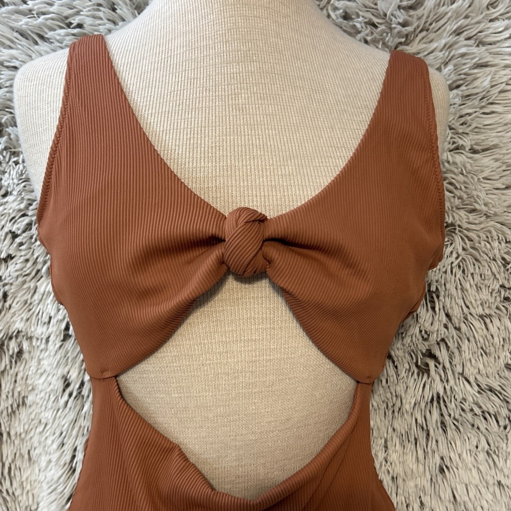 Brown Cutout One-Piece Swimsuit - Picture 2 of 7
